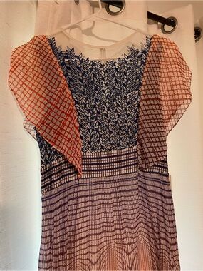 Anthropologie Maxi Dress in Blue and Orange